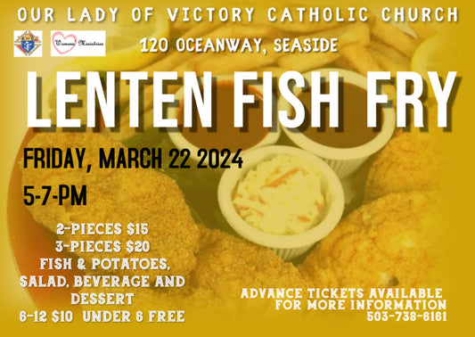 adult 3-piece Our Lady of Victory Fish Fry 2024 advance tickets